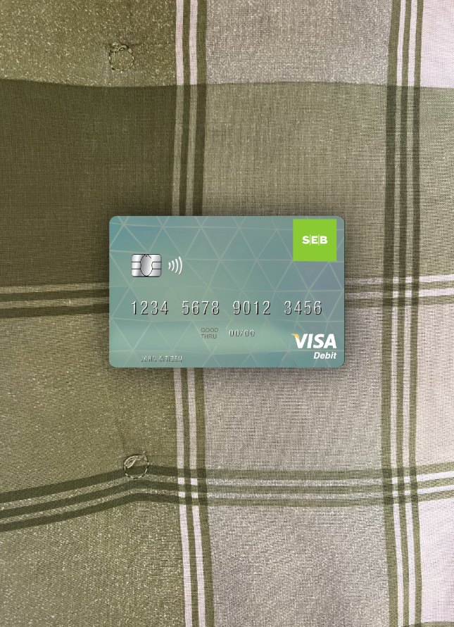 Download Latvia SEB Bank visa debit card photolook front Photoshop template